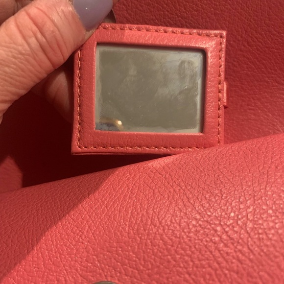 Rowallan Pink Shoulder Bag with Flap Closure and Metal Accents - Picture 9 of 9